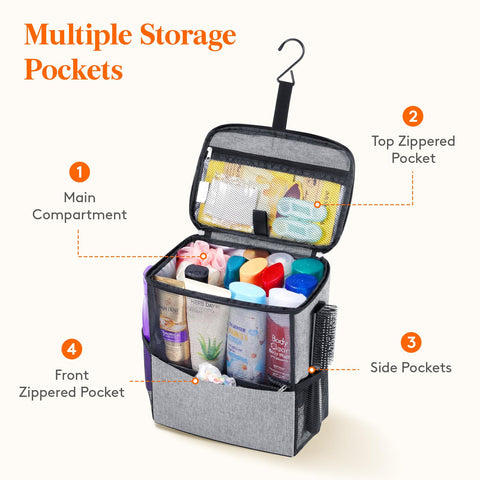 Lifewit side pocket holding toothpaste and brush for tidy organization benefit
