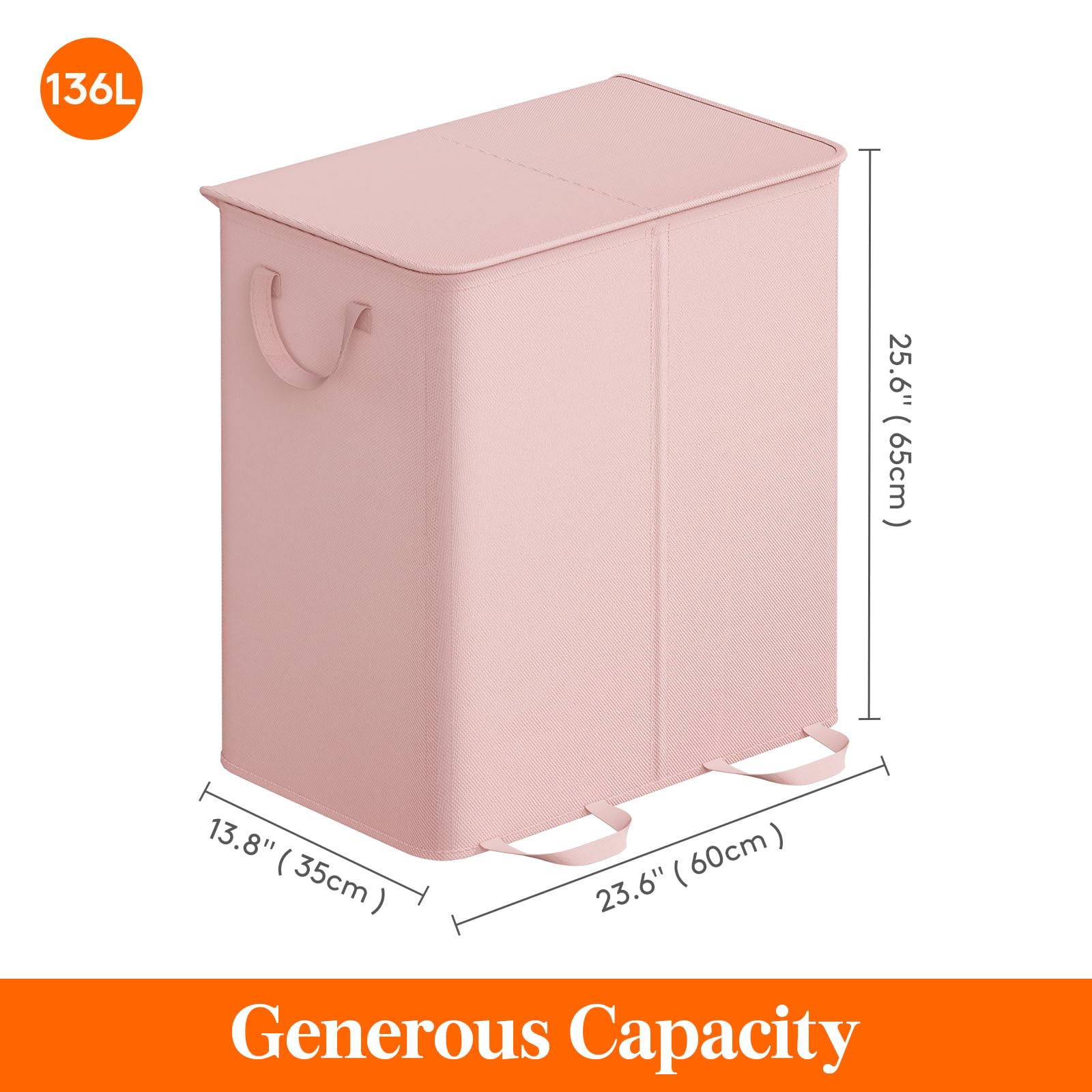 Lifewit hamper next to door for size comparison, fits narrow spaces
