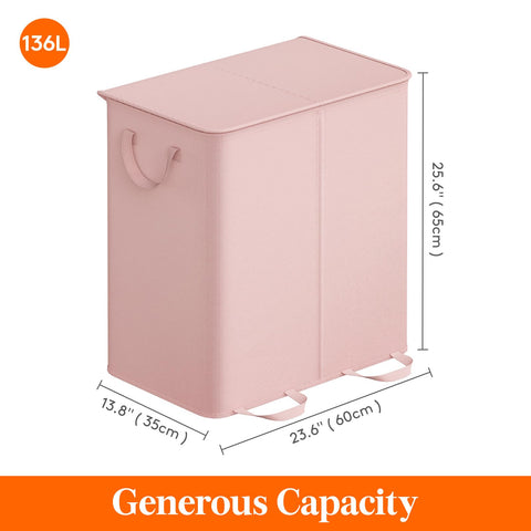 Lifewit hamper next to door for size comparison, fits narrow spaces