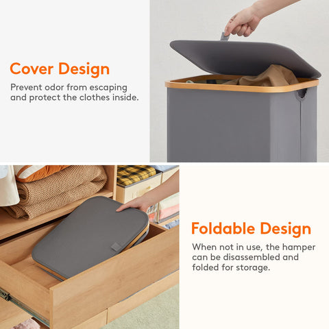 Lifewit next to stacked towels showing 105L capacity for multiple loads