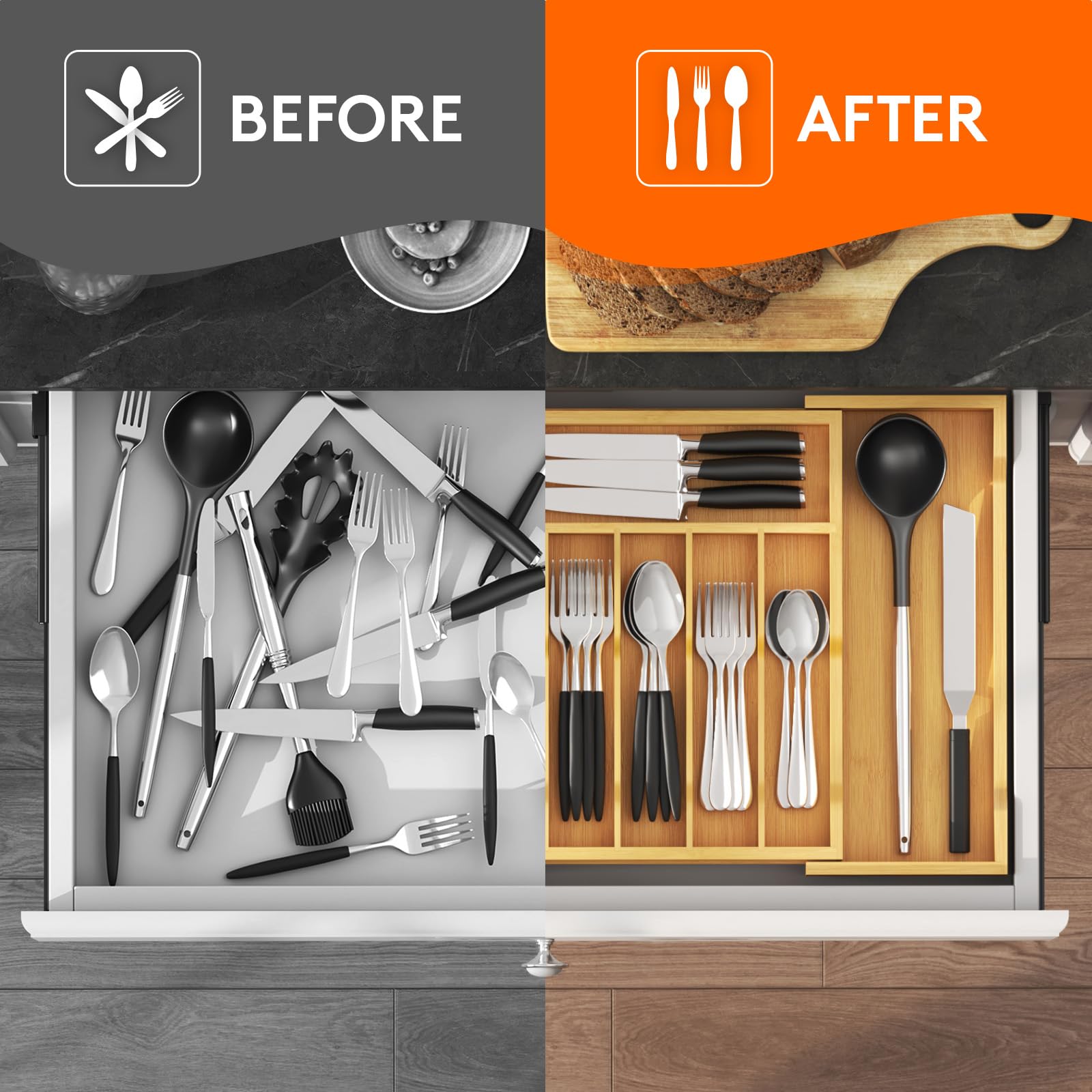 Lifewit next to utensils showing scale and accurate sizing benefit