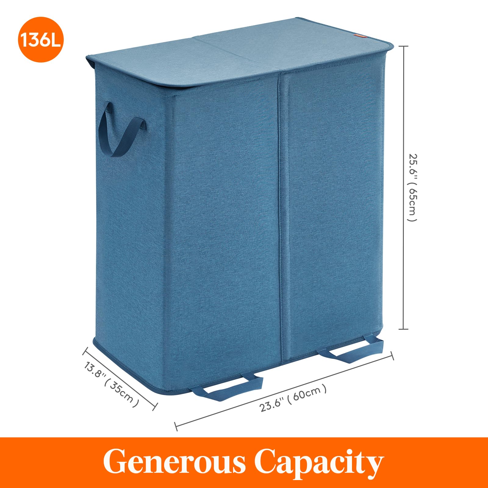 Lifewit next to a washing basket showing capacity comparison and convenience benefit
