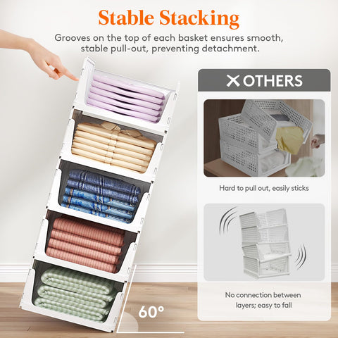 Lifewit view of stacked grooves illustrating secure stable stacking benefit