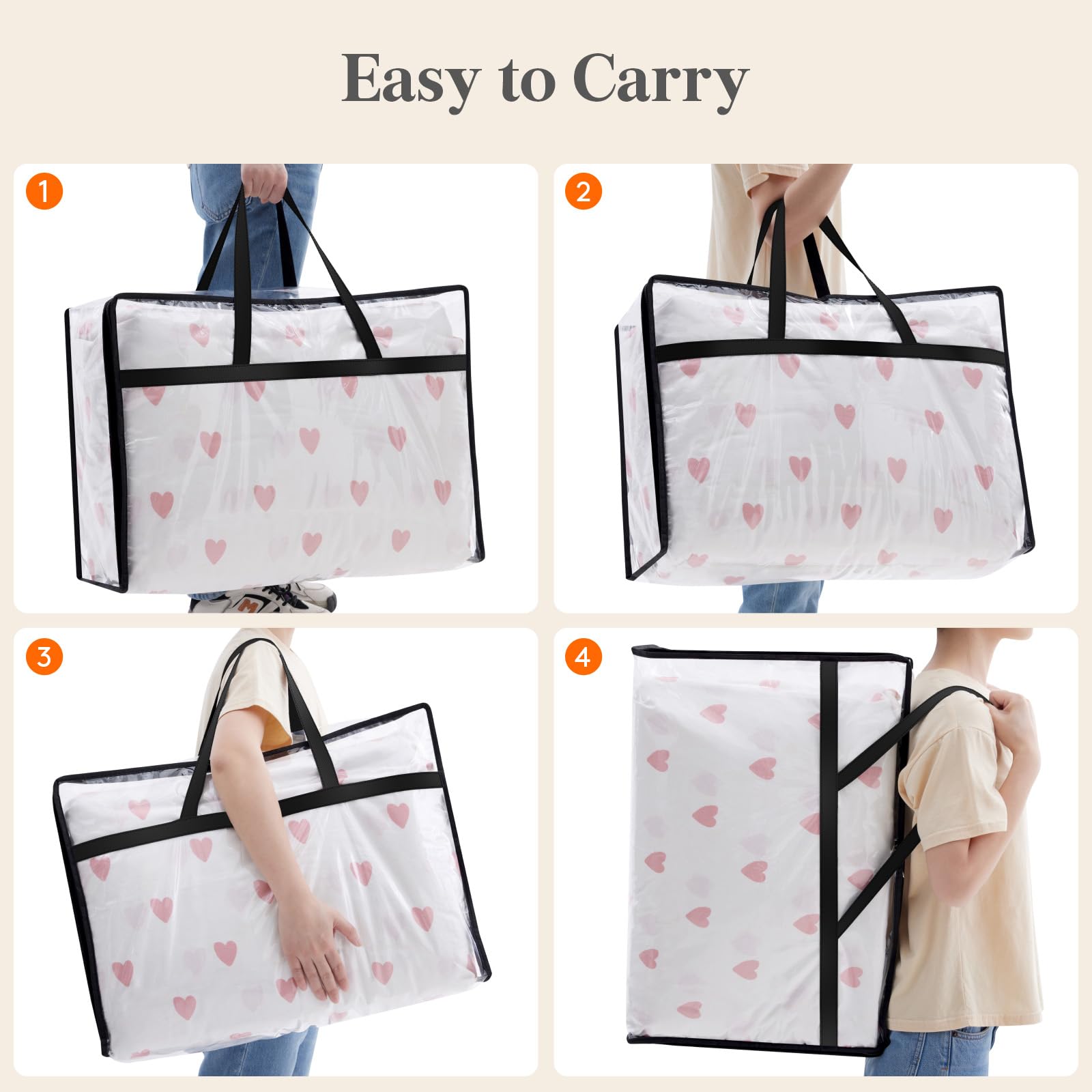 Lifewit stacked bags in closet highlighting neat vertical storage benefit