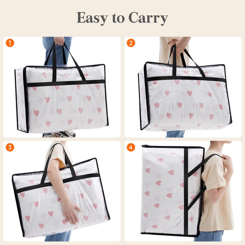 Lifewit stacked bags in closet highlighting neat vertical storage benefit