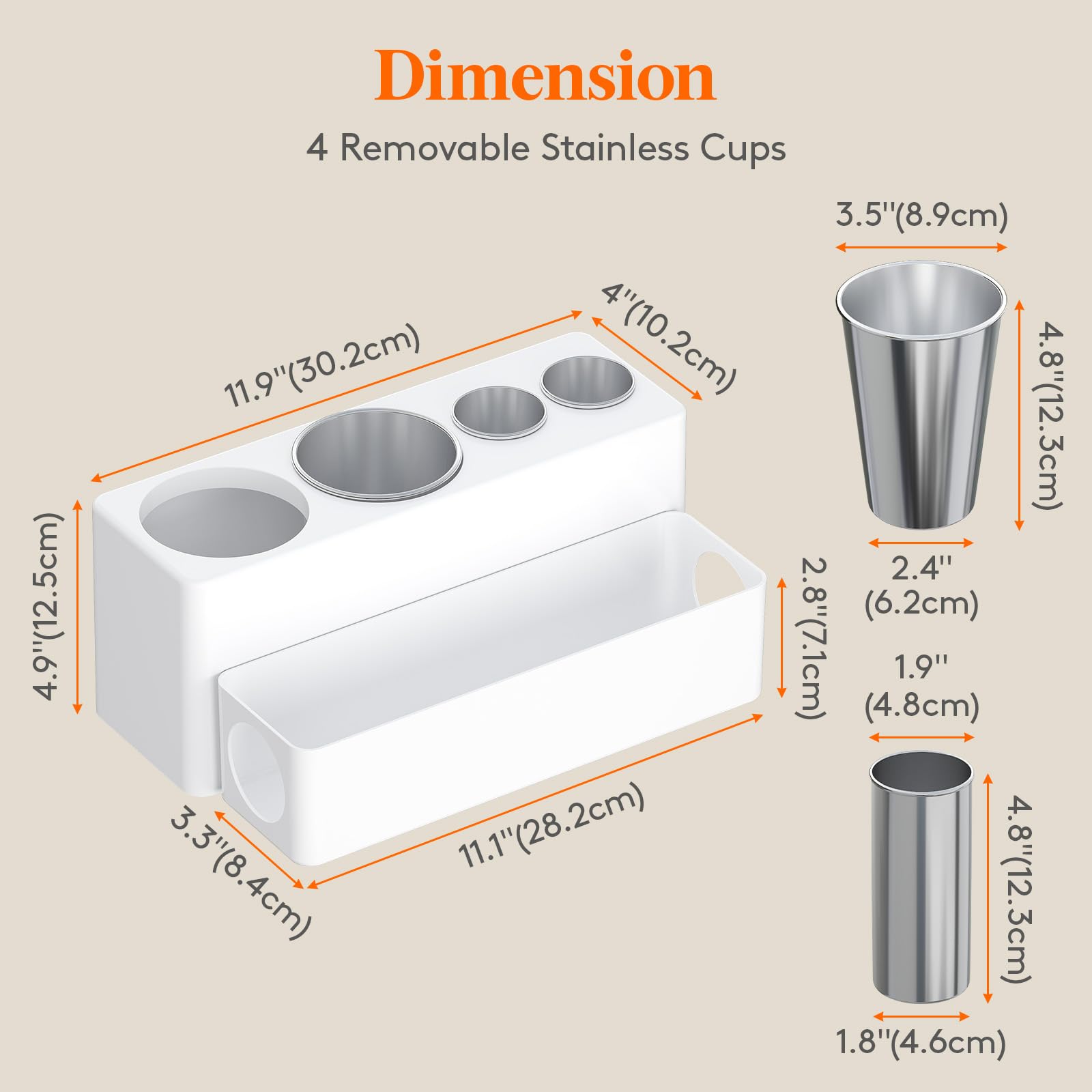 Lifewit stainless-steel cups close-up for safe cooling of hot tools