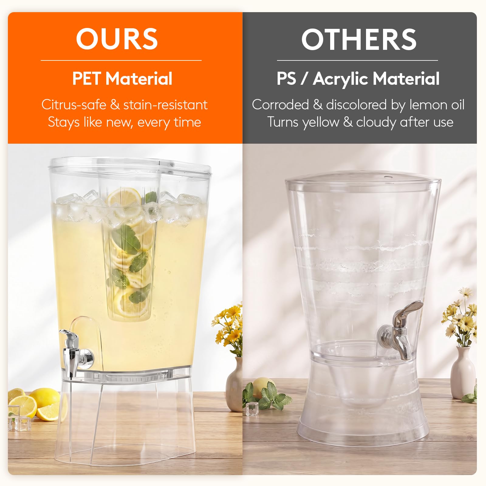 Lifewit tabletop display with included black label to identify drinks benefit