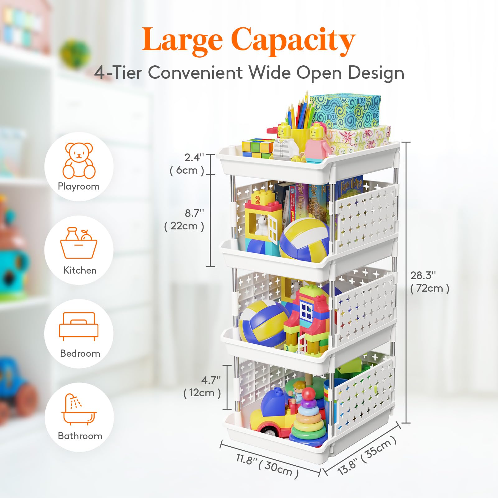 Lifewit top open tray detail highlighting flexible height and visibility
