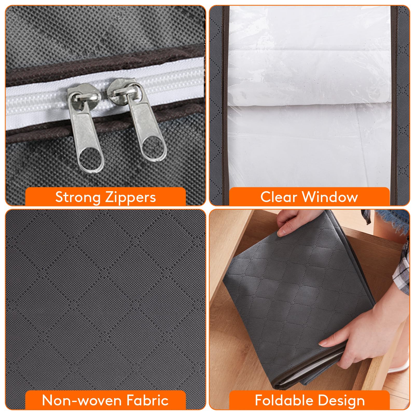 Lifewit #5 two-way zipper closeup ensuring smooth, long-lasting closure