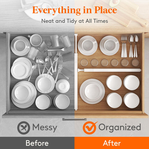 Lifewit dividers in kitchen drawer illustrating organized lifestyle