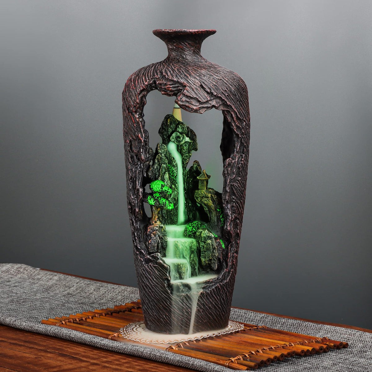 LifMagix vase-shaped burner front view showing elegant design and balance