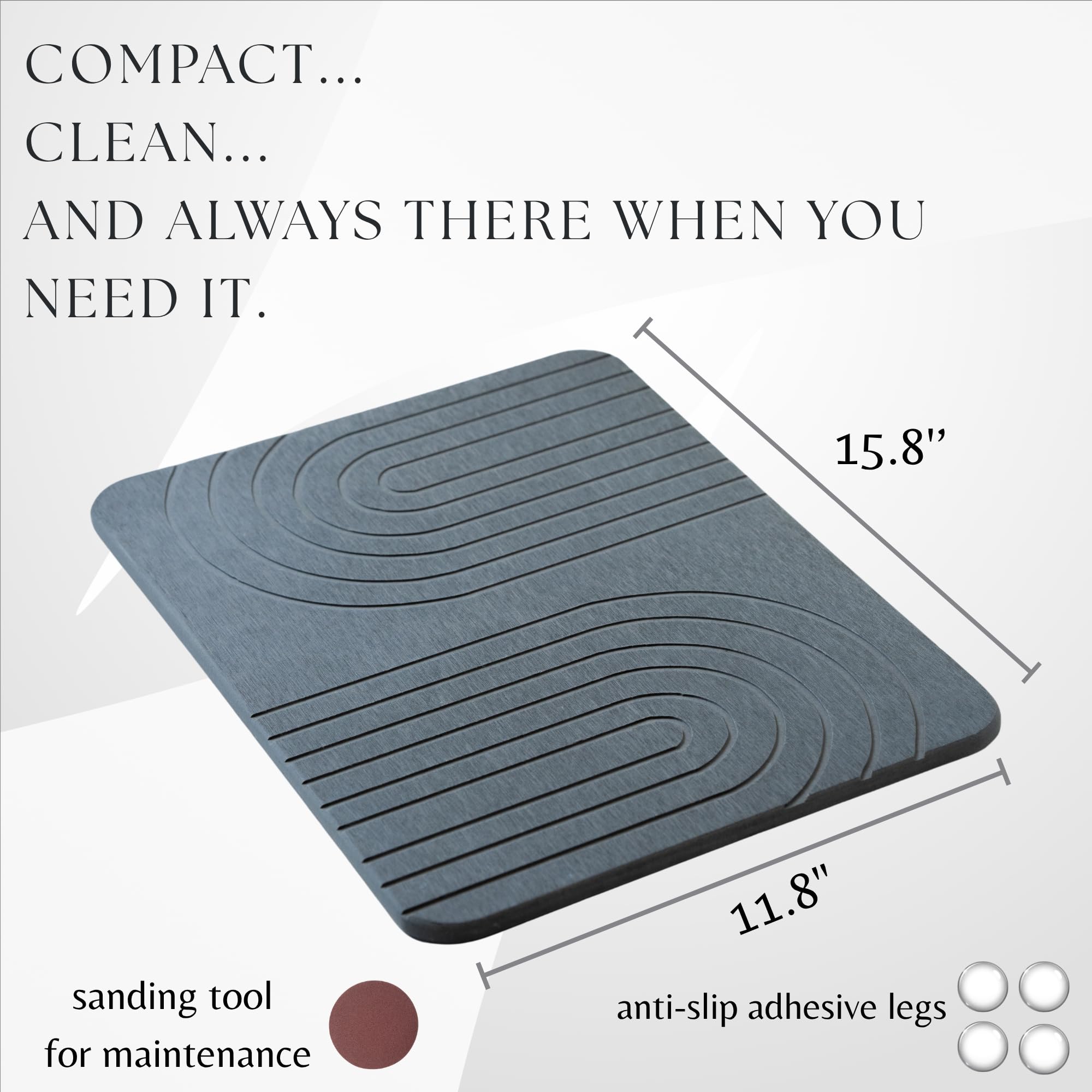 lifsezy size comparison with a plate showing fit on small counters