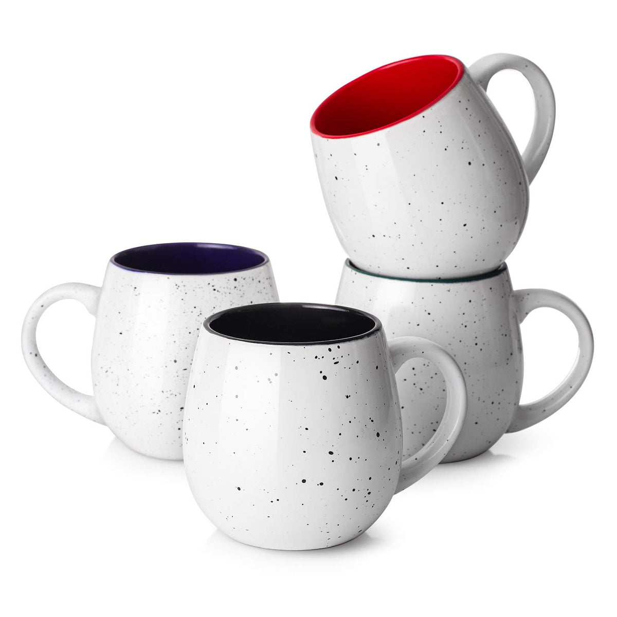 LIFVER front view set of four mugs showing size and style benefit