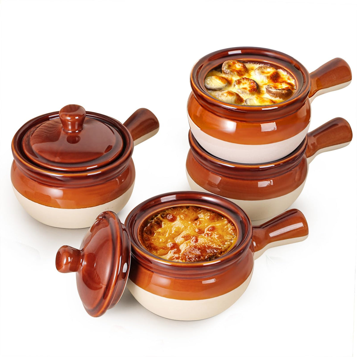 LIFVER front view set of 4 bowls showing oven-to-table convenience
