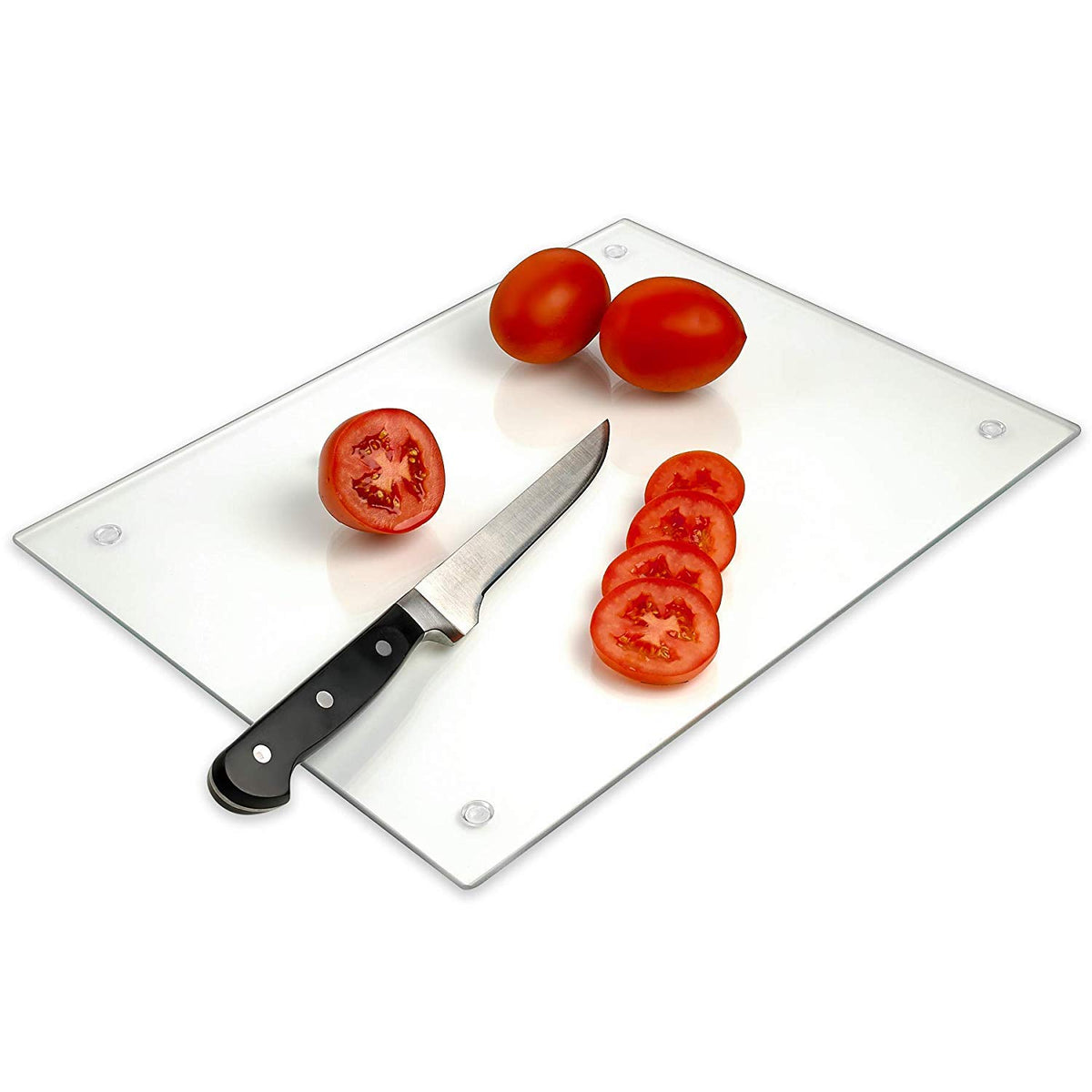 Light In The Dark large cutting board front view shows clear surface and nonporous benefit