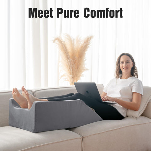 LightEase lifestyle scene in a living room promoting relaxed leg relief