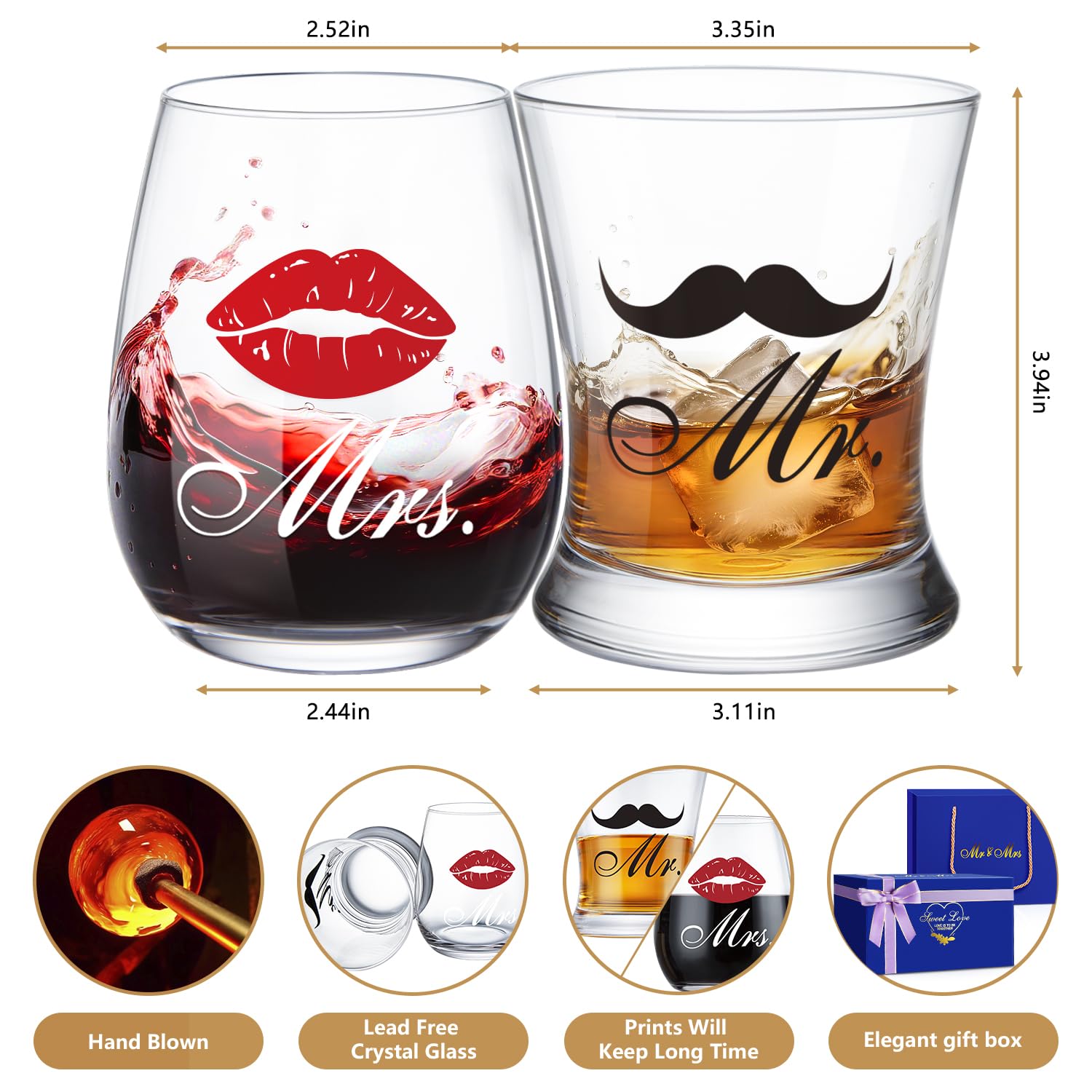 LIGHTEN LIFE matching glass silhouettes side view, display-friendly balance