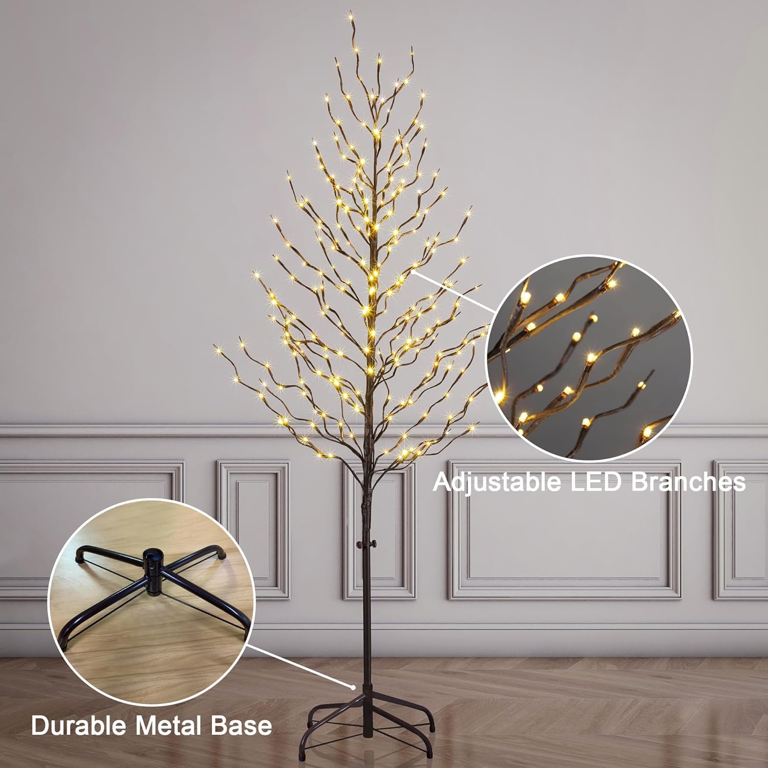 LIGHTSHARE 3ft tabletop tree styled for mantel offering compact festive lighting