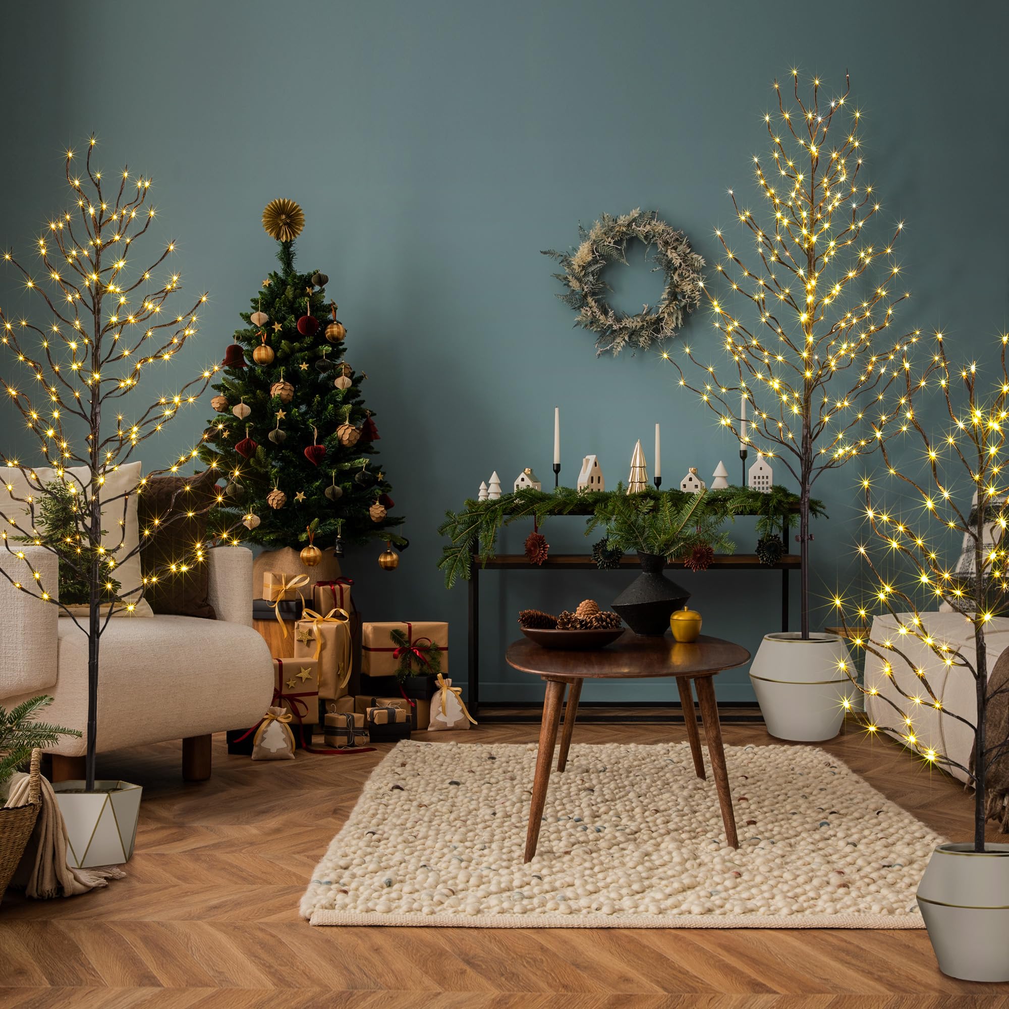 LIGHTSHARE 5ft tree detail with star topper showcasing elegant warm glow