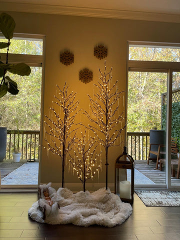 LIGHTSHARE trio arranged in living room providing layered warm ambient light