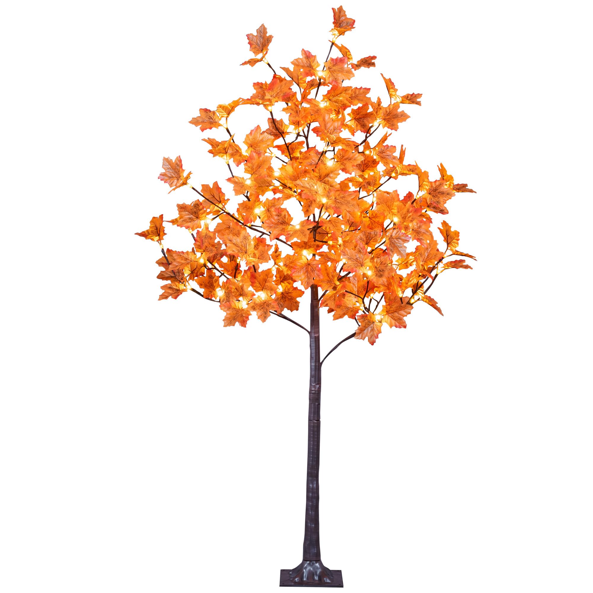LIGHTSHARE front view of 5ft lit maple tree showing fall ambiance and welcoming glow