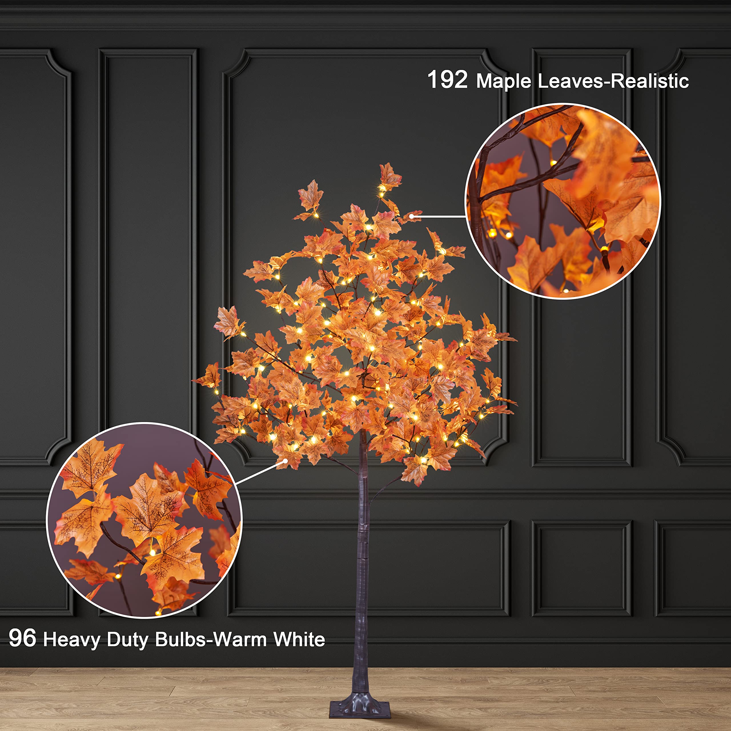 LIGHTSHARE close-up of maple leaves showing lifelike detail for authentic styling