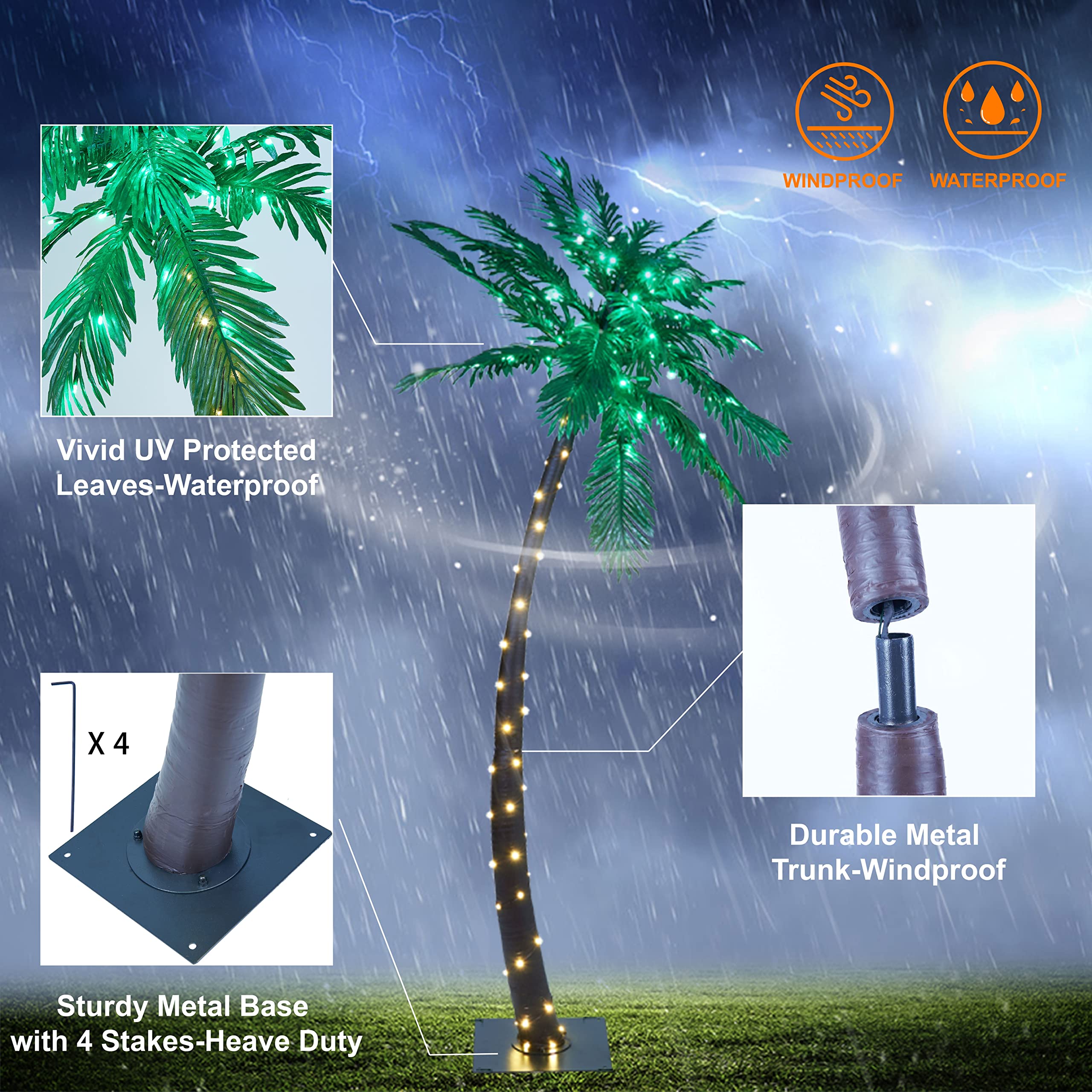 LIGHTSHARE heavy-duty base with included ground stakes for stability
