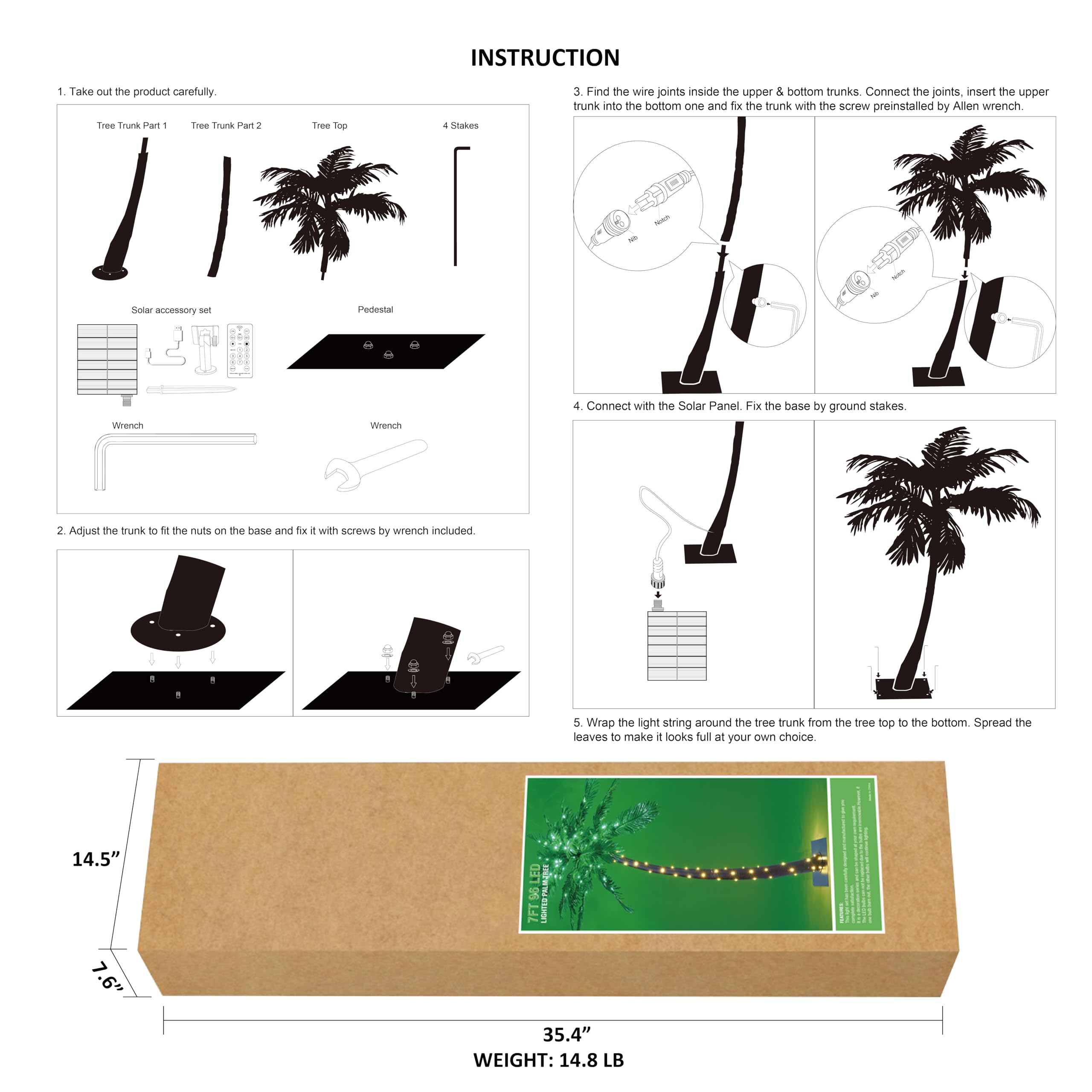 LIGHTSHARE palm tree on patio enhancing outdoor entertaining vibe