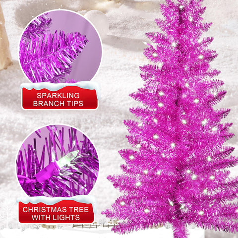 Liguanow assembled pink tree in living room creating cheerful ambiance