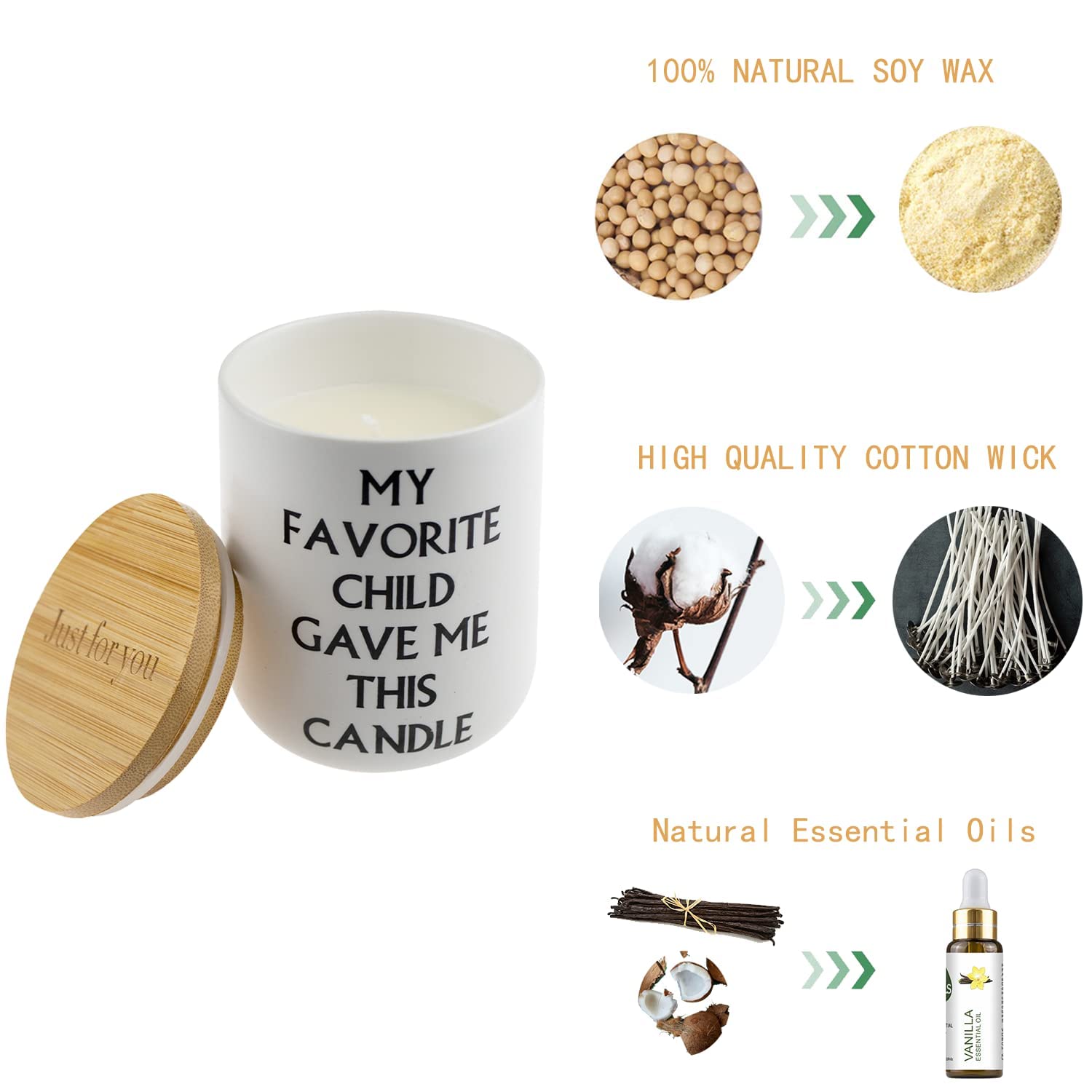 Lihome wooden lid and top view preserving fragrance and protecting wax