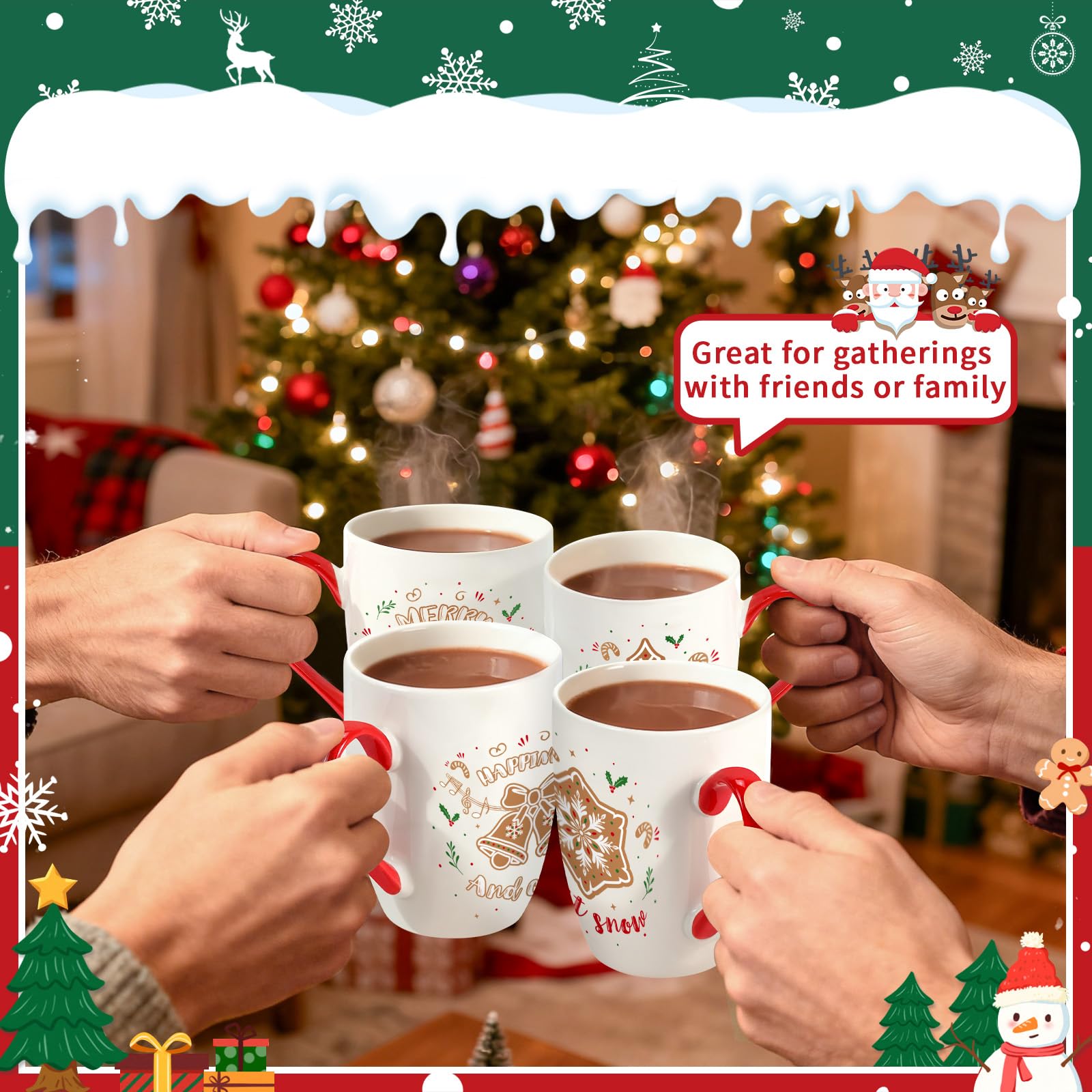 LIKAJON mug filled with hot cocoa in cozy holiday setting appealing comfort