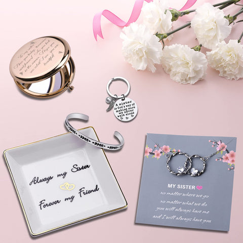 LIKEABLUE trinket dish with rose-gold compact mirror displaying elegant storage and daily use