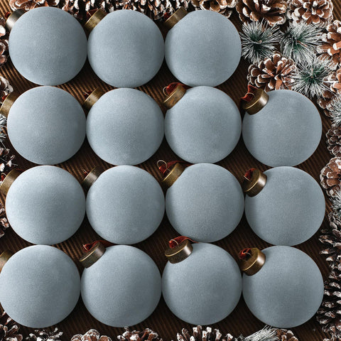 Liliful front view of dusty blue ornaments showing set and color benefit
