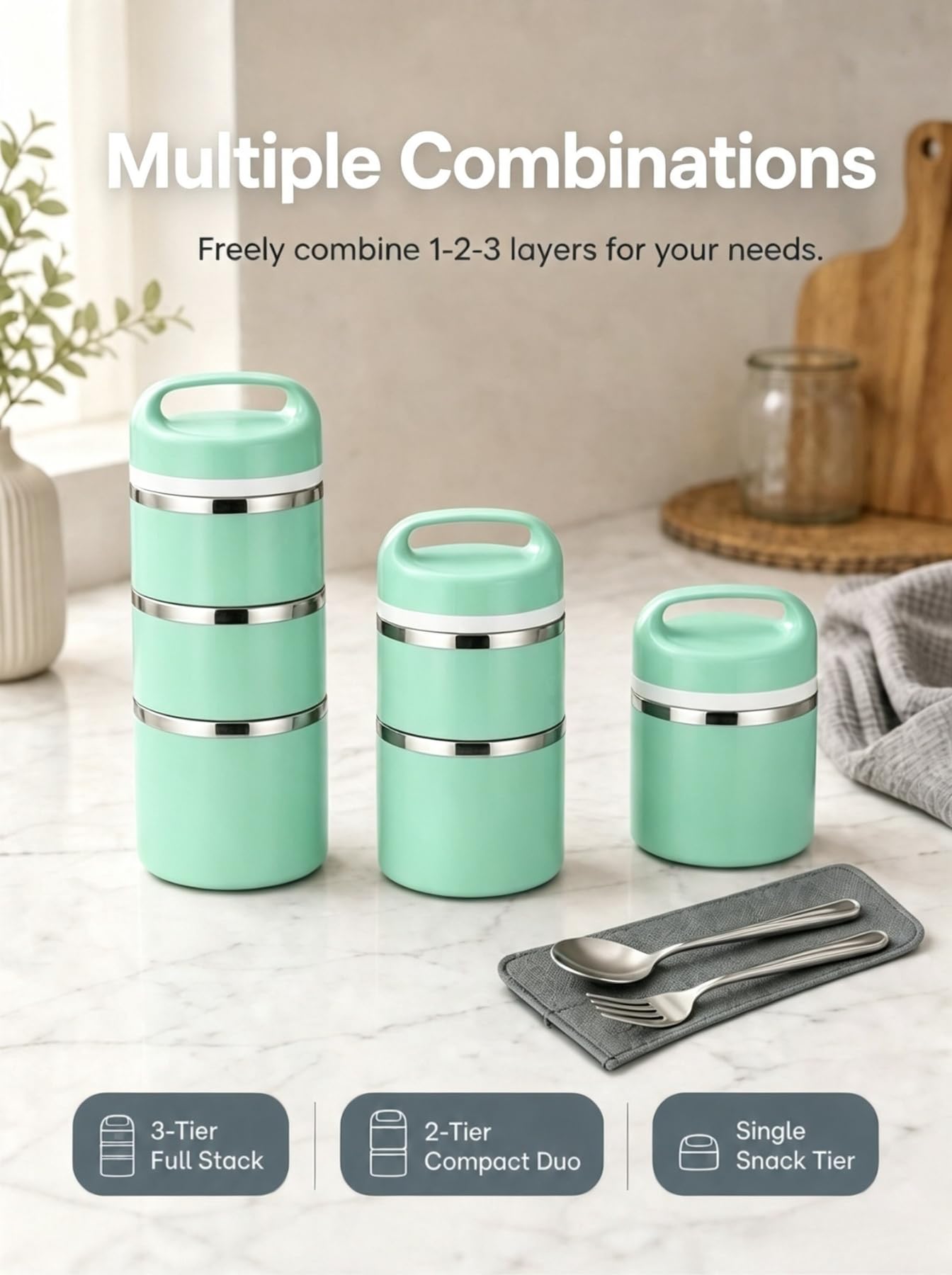 Lille Home reusable cutlery set and accessories for complete meal convenience