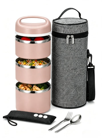 Lille Home front view of closed lunch box showing compact design and portability