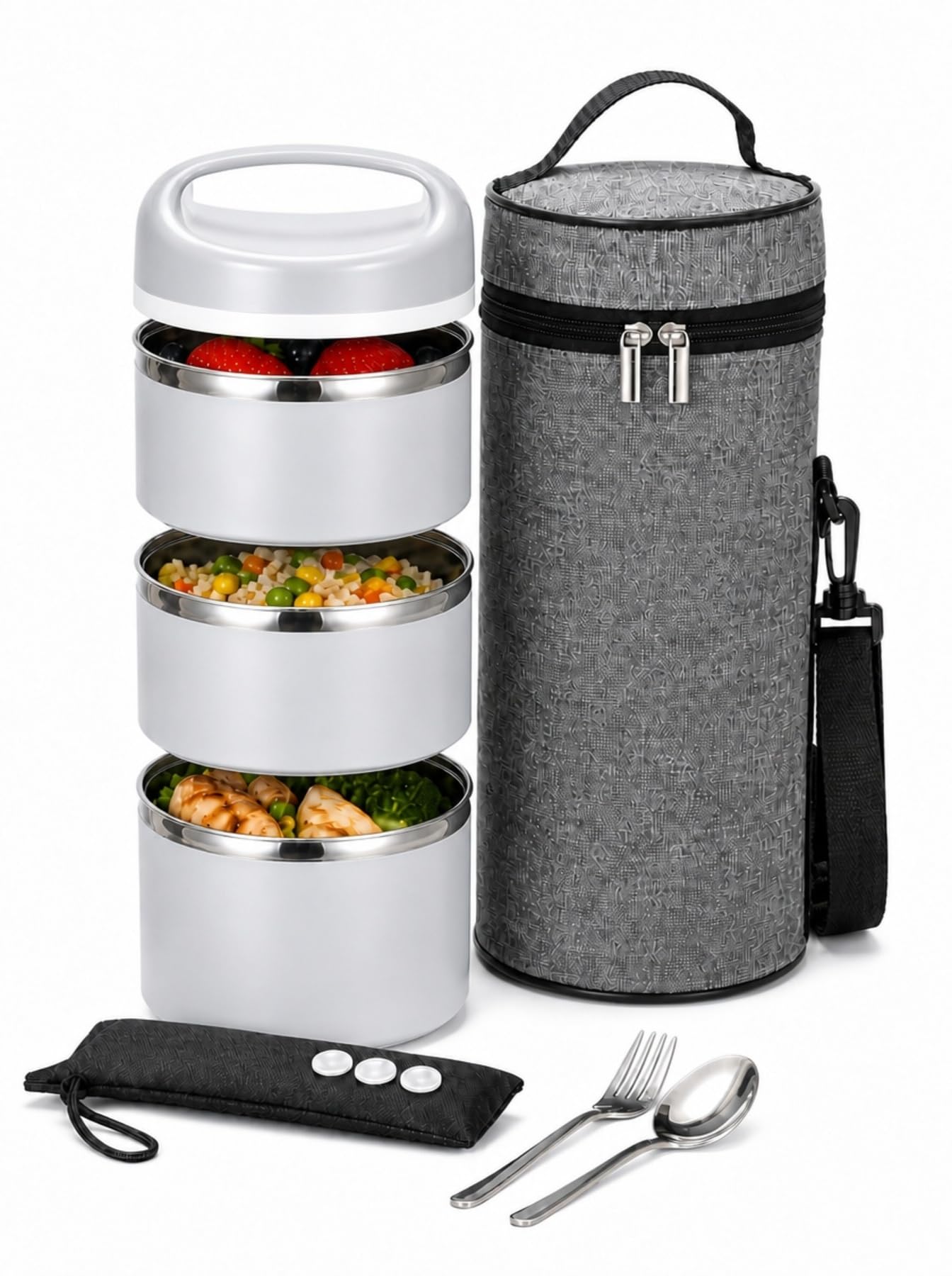 Lille Home front packaging showing three-tier bento and accessories for convenience