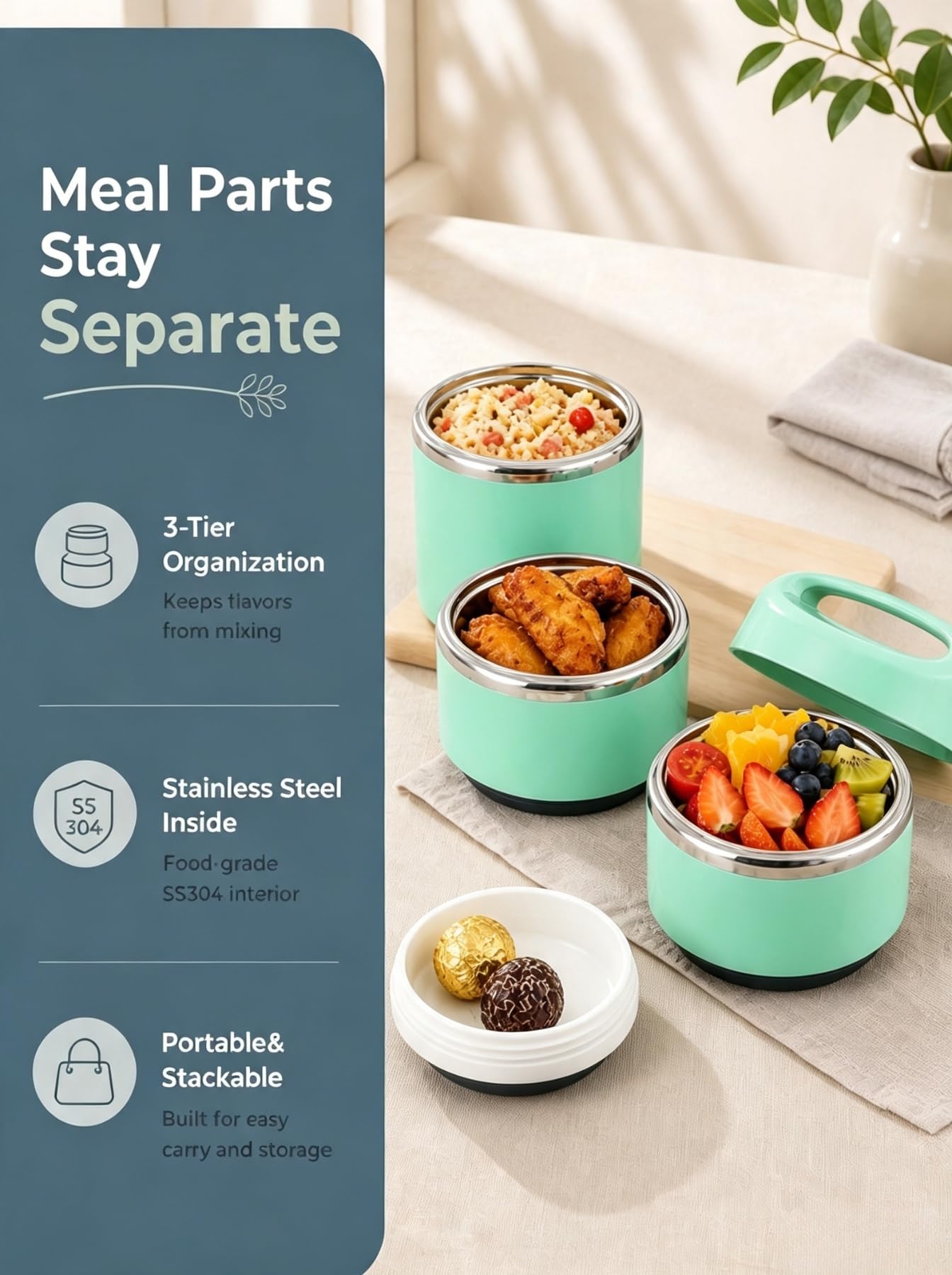 Lille Home stainless steel SS304 interior bowl highlighting hygienic surface