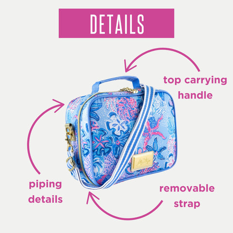 Lilly Pulitzer lunch box packed with containers showing practical capacity benefit