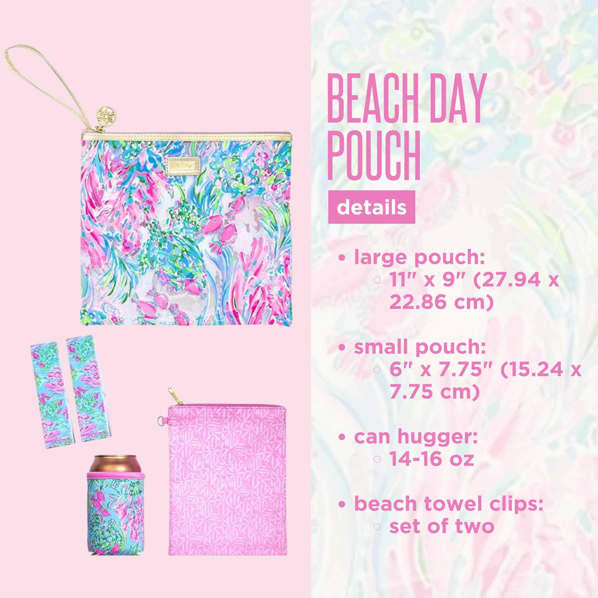 Lilly Pulitzer open layout displaying all included pieces for easy packing benefit