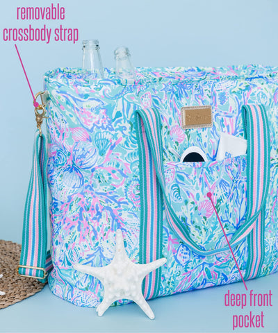 Lilly Pulitzer exterior pocket view showing separate storage for valuables