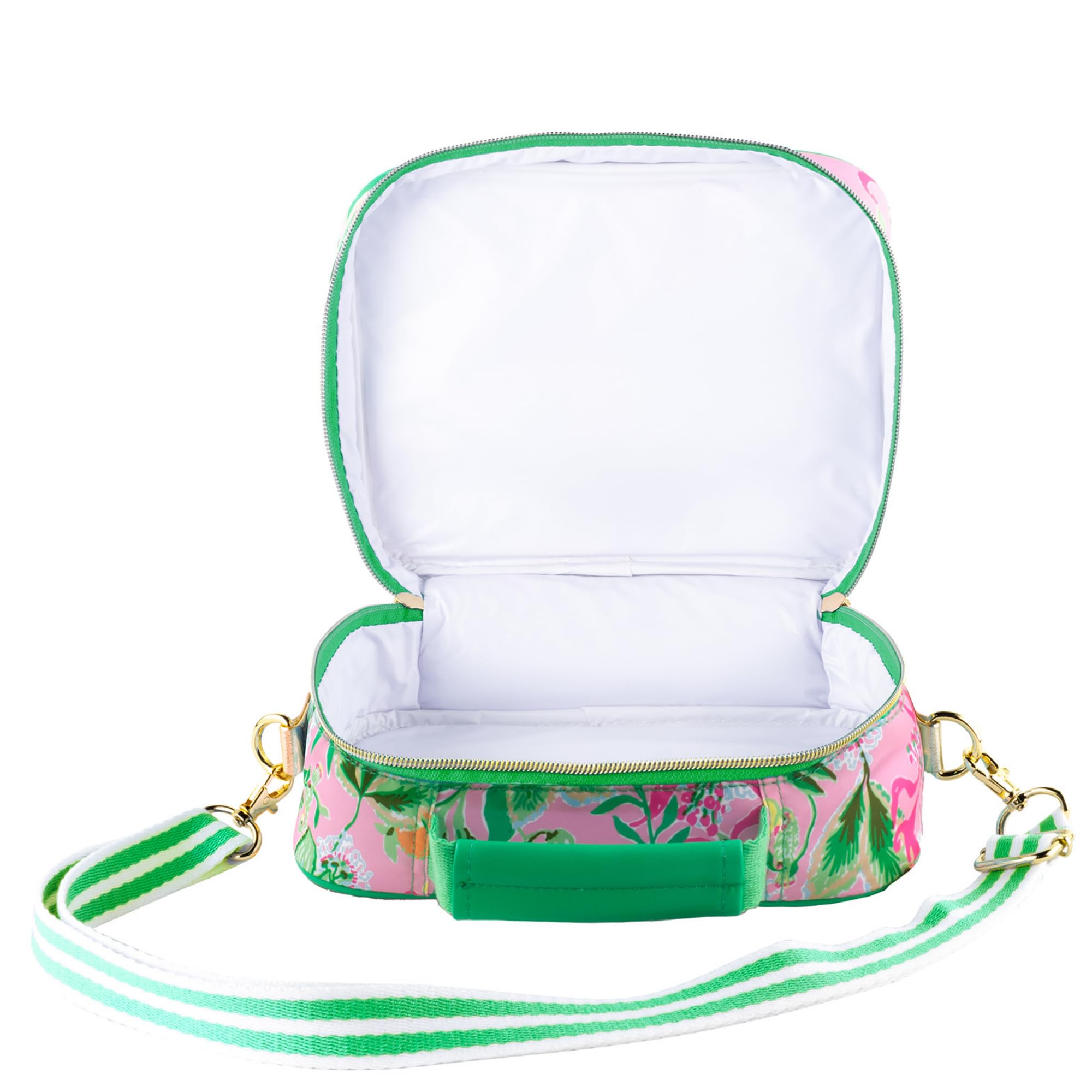Lilly Pulitzer fabric print close-up showing vibrant pattern and durable material
