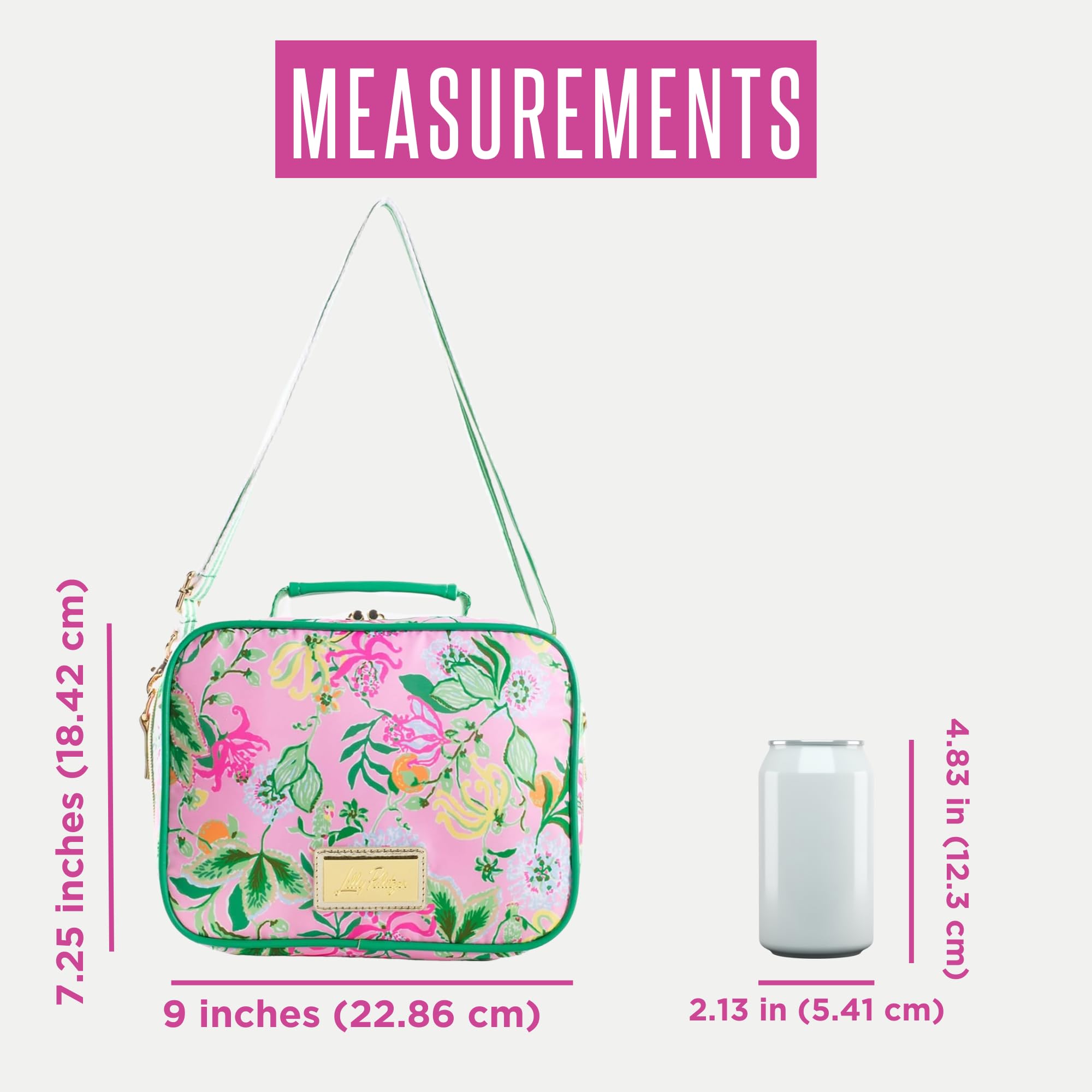 Lilly Pulitzer top handle close-up illustrating comfortable grab and easy transport