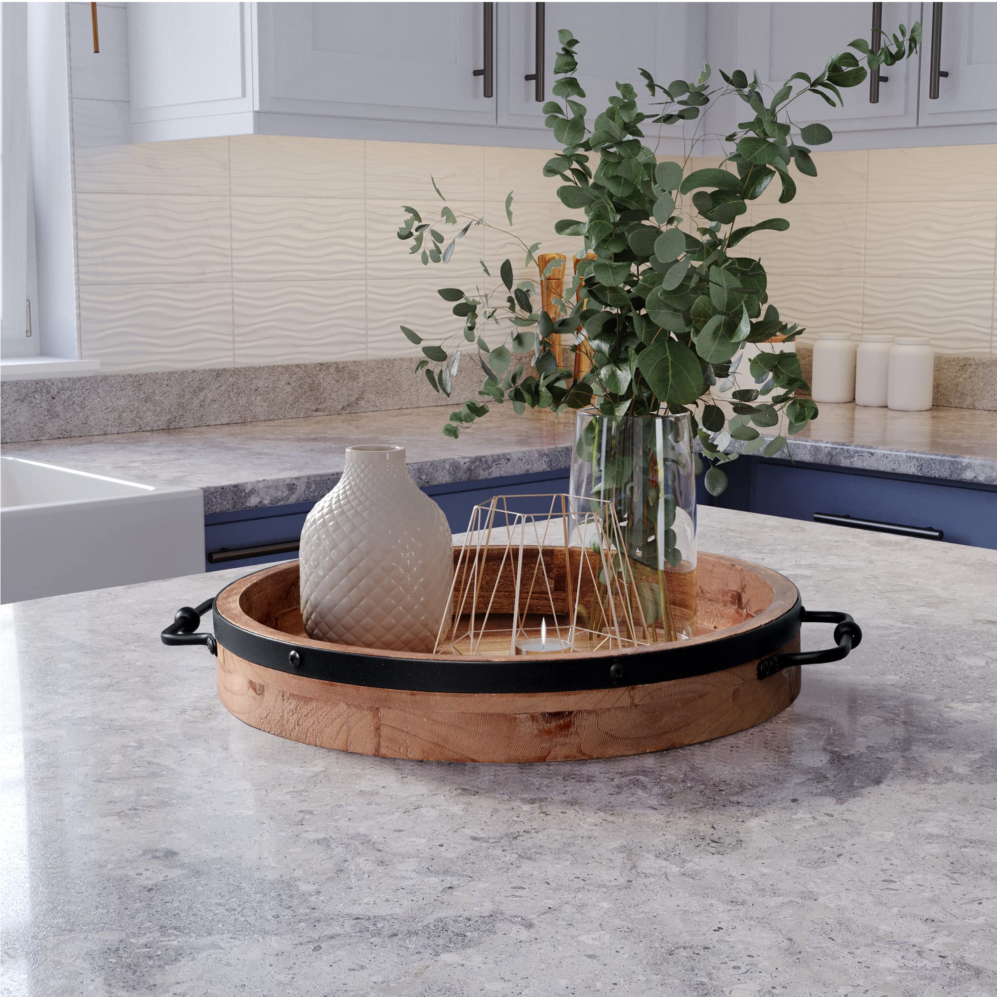 LILO DESIGN CO. tray in use on coffee table organizing decor and protecting surface