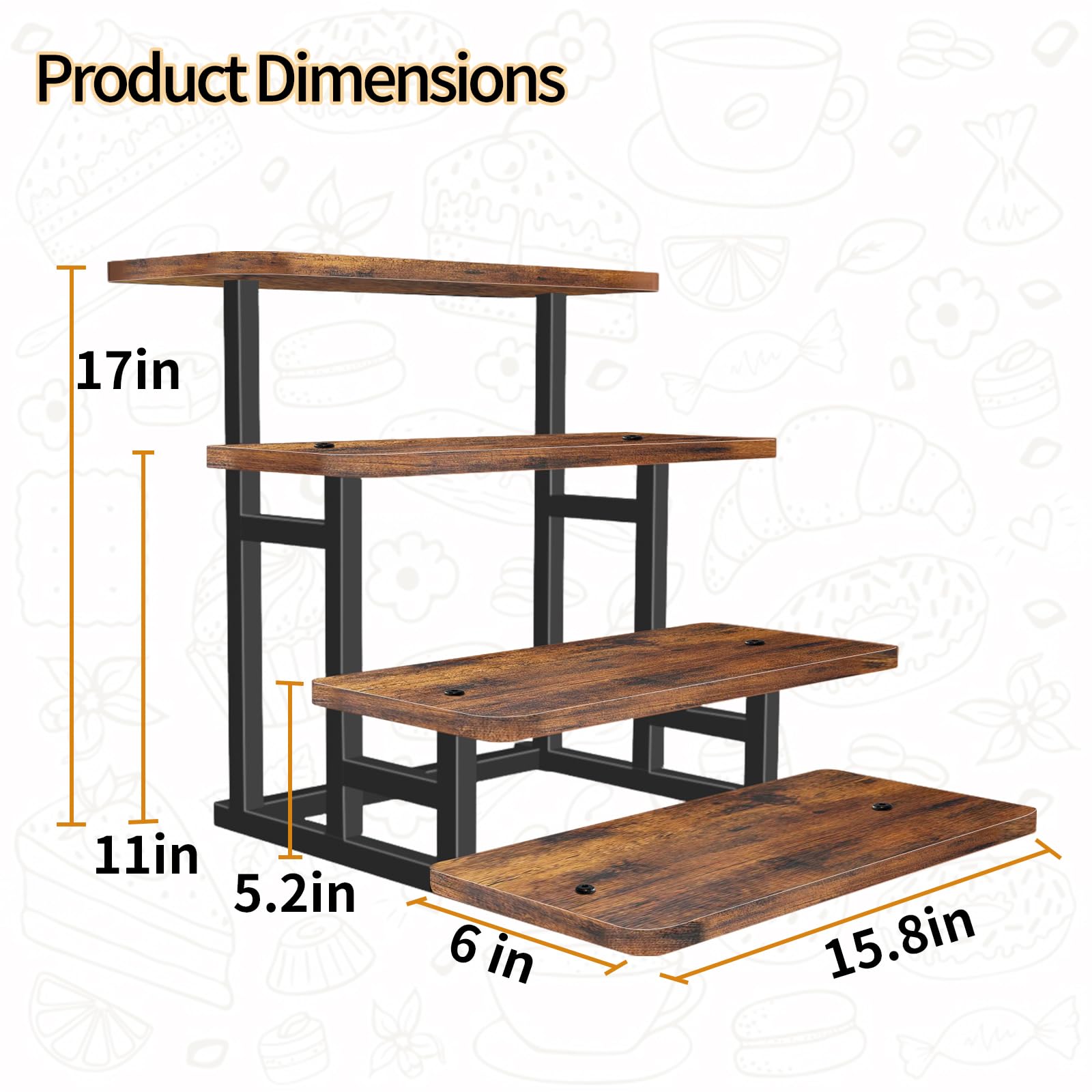 Lilybud--lily close-up of wooden tier surface showing texture and easy-clean finish