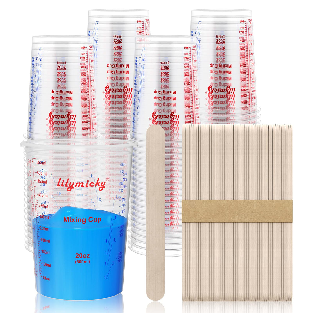 Lilymicky front pack of 20oz cups showing quantity and convenience