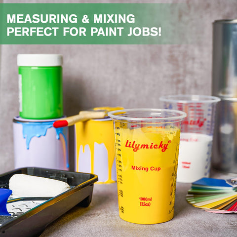 Lilymicky cup in use mixing epoxy for efficient hands-on work