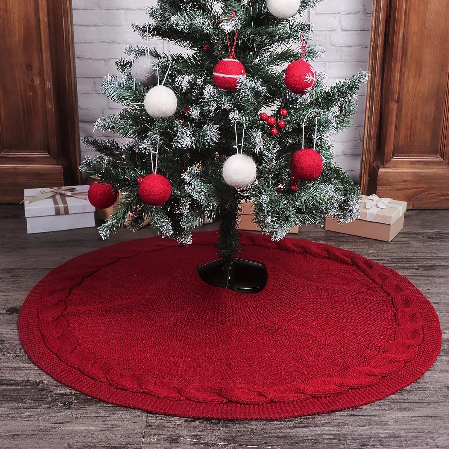 LimBridge styled in living room to create rustic farmhouse warmth and festive base