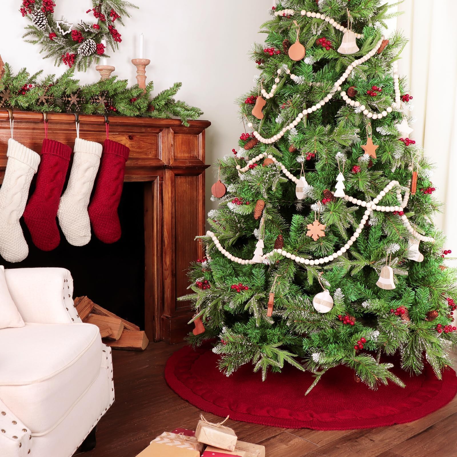 LimBridge styled in farmhouse living room adding vintage holiday ambiance