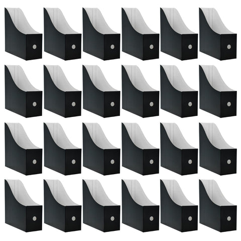 Limitliho front view of black magazine file holder showing neat storage benefit