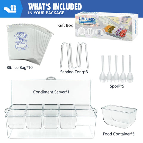 LIMOEASY top view revealing five removable compartments for organized cold serving